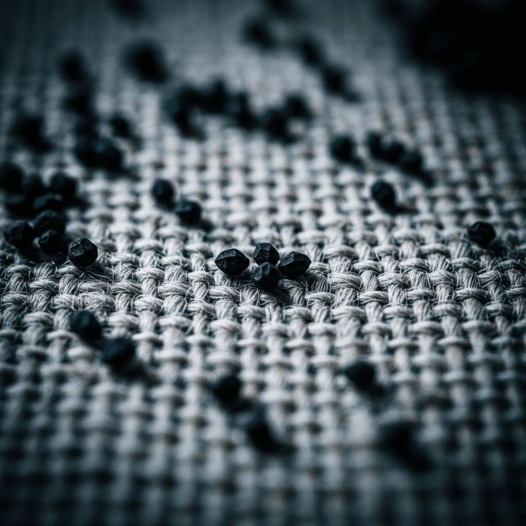 Black Seed kernels on burlap